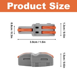 JIMDOAYO 20 Pcs 1 in 2 Out Mini Electrical Wire Connectors, Nylon Splicing Butt Terminal Block Connectors Compact Lever Wire Connectors for Electrical Wiring Cable Management