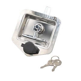 Mytee Products (8 Pack) T-Handle Tool Box Lock Rv Door Latch with Two Keys Stainless Steel Polished NOT KEYED Alike