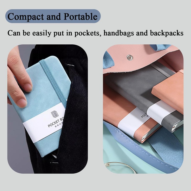 XingyLi 5 Pack A6 Pocket Notebook, Portable Small Hardback Journal