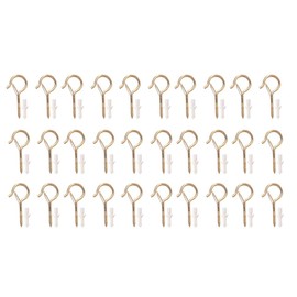 Kellegour Pack of 30 screw hooks, screw hooks, stainless steel gold, hooks for screwing with security, ceiling hooks, coated multi-purpose hooks for plants, flower pots, decorative lights, hammocks,