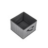 Foldable Fabric Storage Cube Bin with Metal Handles, Gray