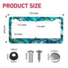 Faux Abalone License Plate Frame - 2 Packs Universal Stainless