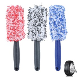 Set of 3 Wheel Rim Brush Aluminium Wheels Microfibre Rims Brush Car Cleaning Brush Car Cleaning Wheel Rim Cleaning Brush Deep Into Rim Bed for Gentle Cleaning All Rim Types