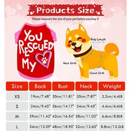 TOMVAES 5 Pieces Pet Shirts Printed Puppy Shirts Soft Dog Shirt Pullover Dog T Shirts Cute Dog Sweatshirts Valentine's Day Puppy Girl Clothes Dog Outfits Small Dog for Pet Dogs Cats (Medium)
