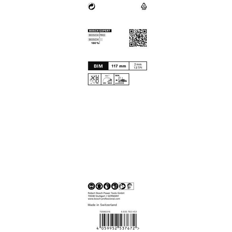 Bosch 3x EXPERT Hardwood 2-side clean T308BF Jigsaw Blade (for