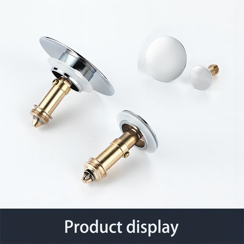 Qrity Sink Drain Plug Stopper, Push Pop-Up Click Clack Plug