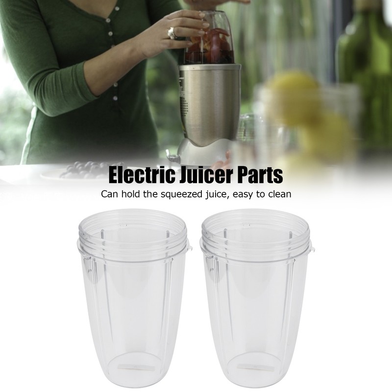 2Pcs Juicer Cup Transparent Mug Replacement Food Blender Accessory Fit