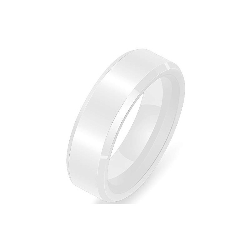 Jude Jewelers 6mm Ceramic Classical Simple Plain Matte Brushed White