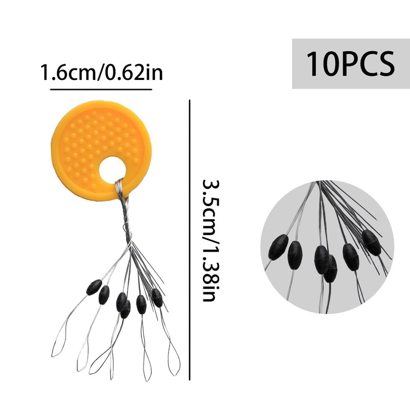 GroveEss 60 PCS Oval Float Stops,Durable Small Rubber Fishing Rigs