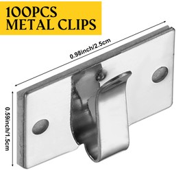 Blulu Christmas Clips for Outdoor String Lights, Metal Cable Clips with Adhesive Backing Wire Holders for Cords, Metal Outdoor Hooks for Indoor Outdoor String Lights Hanging(100 Pcs)