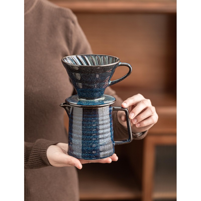 HYAXGM Pour Over Coffee Maker,Ceramic Coffee Maker With 40 pcs