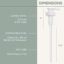 Gallon Pumps, 2 Pack, Shampoo/Food Pumps 38/410 (White)