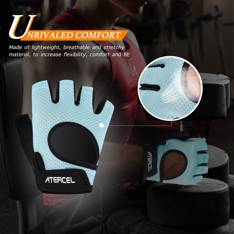 Atercel Guantes de levantamiento de pesas para hombres y mujeres