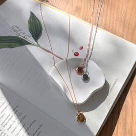 Honeycat Keepsake Mini Locket Necklace in 18k Gold Plate Minimalist, Delicate Jewelry (G)