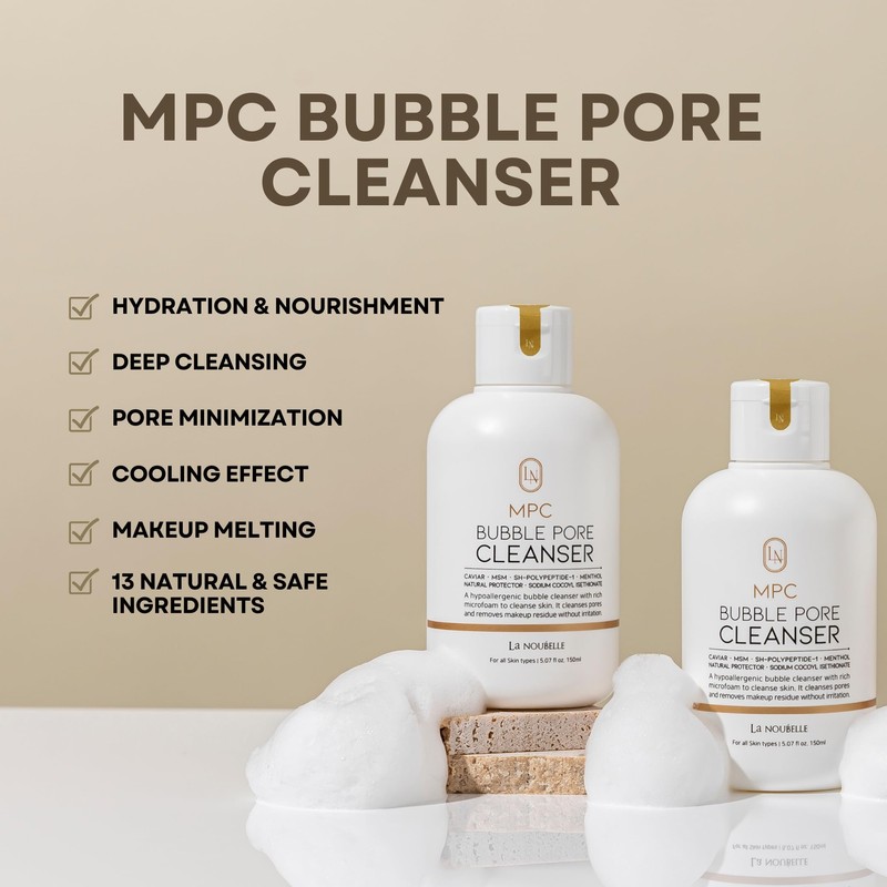 La Noubelle MPC Bubble Pore Cleanser, Korean Face Wash, Gentle