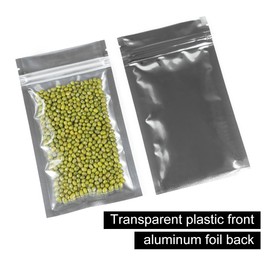GooGou Resealable Zip Mylar Bag Food Storage Aluminum Foil Bags Smell Proof Pouches 100pcs (3.54x6.3 in)