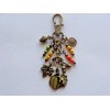 Handmade AUTUMN FALL HARVEST PUMPKIN MAPLE LEAF BEADS KEY CHAIN