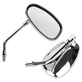 Universal Motorrad Spiegel10MM 8MM, 360° Drehbar Chrom Motorrad Rückspiegel mit Packung Schraube, Motorradspiegel für Motorräder, Roller, Mountainbikes, Streetbikes, umgebaute Fahrzeuge ATV