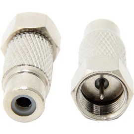 CHILDMORY 2Pcs F-Type Male Plug to RCA Female Jack RF Video TV Cable Adapter for Atari 2600/7800/Coleco/Commodore