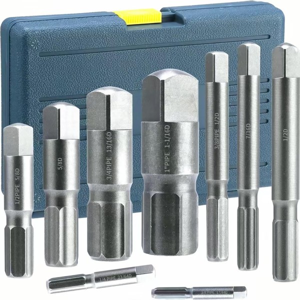 TVWVT Pipe Extractor Set, 9-Piece Heavy Duty Steel Broken Pipe