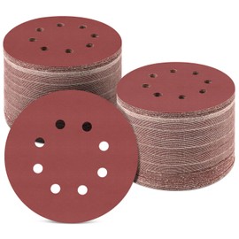 B BRESUCNY 5 inch 8 Hole Sanding Discs, 100 PCS 2000 Grit Hook and Loop Sandpaper, Round Aluminum Oxide Sand Paper Discs for Sander