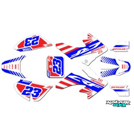 Graphics kit for Honda CRF50 (2004-2012) FH Series Red Blue 16 Mil-Dirt Pit Bike Motorcycle Stickers,Dirtbike Racing Decal Automotive Motocross Accessories no Plastics