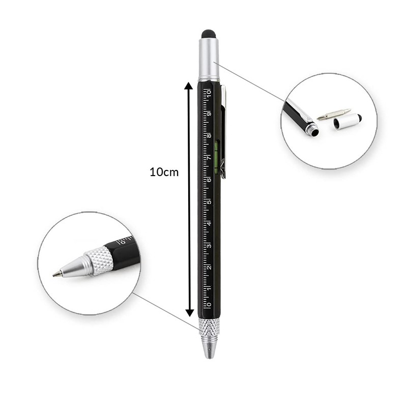 TRENDHAUS Multifunctional Ballpoint Pen, 6-in-1 Gift for Men, Gift Ideas