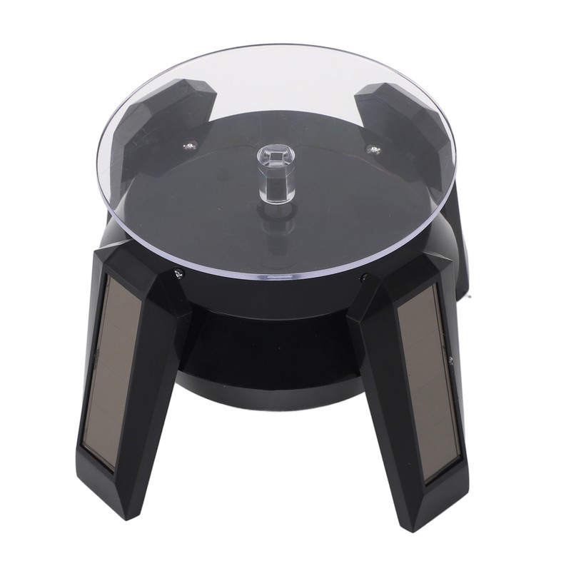 LED Jewelry Display Turntable Solar Powered Rotating Stand Blue Led