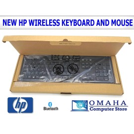 HP NEW OEM HP SLIM WIRELESS BLACK KEYBOARD AND MOUSE COMBO W/BATTERIES 803183-001