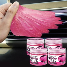 FiveJoy 4Pack Car Cleaning Gel, Car Putty for Cleaning for Cars Interior, Reusable & Durable Car Detailing Tools, Dust Cleaning Gel for Keyboard Vent Cleaner Pink Car Goop (640g/22.4oz)