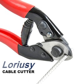 Loriusy Stainless Cable Cutter, 5/32" Steel Wire Cutter, Rope Cutter, Cable Cutter for Aircraft, Bicycle, Red Black