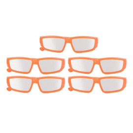 5pcs Solar Eclipse Glasses Professional Safe Plastic Direct Sun Viewing Glasses for Teens Adult Orange