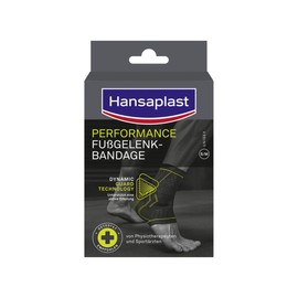 Hansaplast Performance Fußgelenk-Bandage, Sprunggelenkbandage stabilisiert & entlastet das Gelenk, Knöchelbandage für rechtes & linkes Fußgelenk unterstützt die aktive Erholung, Größe S/M