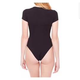 Yo!zor Womens Short Sleeve Cap Bodysuit Black Size 8-10 Small Medium