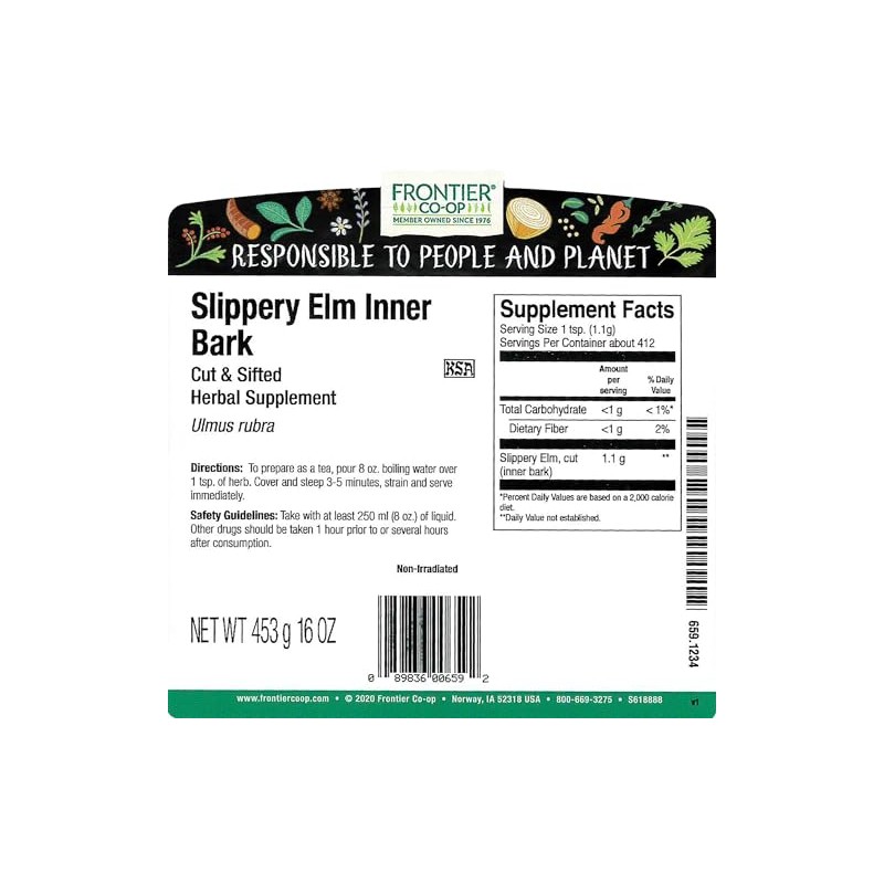 Frontier Co-op Bulk Slippery Elm Inner Bark Cut and Sifted,