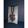 KUEHN Hand Painted Pewter HEART NECKLACE