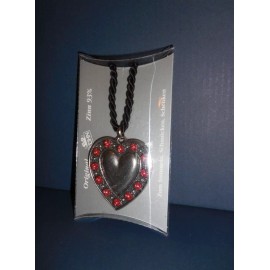 KUEHN Hand Painted Pewter HEART NECKLACE