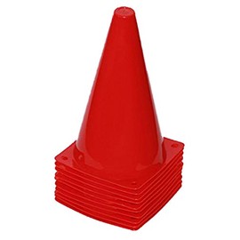 Boje Sport Set of 10 marking cones, 23 cm, colour red for agility dog sports, coordination training, endurance training and sprint training with your four-legged friend