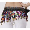 Baisdan Belly Dance Belt Belly Dance Skirt with Glitter Sequins