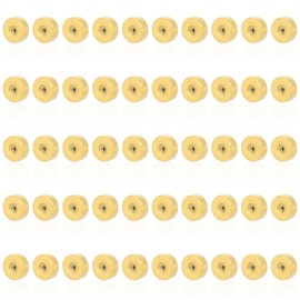 50pcs Screw Backs Replacements, Gold Stainless Steel Flat Earring Backs for Women Men Studs & Push Pin Cartilage Earrings