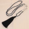 Kelitch Bohemian Natural Fresh Water Pearl Crystal Bead Tassel Necklace