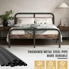 ZIYOO Queen Size Metal Bed Frame with Rustic Wooden Headboard