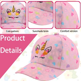 AUNGCSHE Baseball Cap, Adjustable Children's Snapback, Adjustable Baseball Cap, Sun Hat, pink, 54