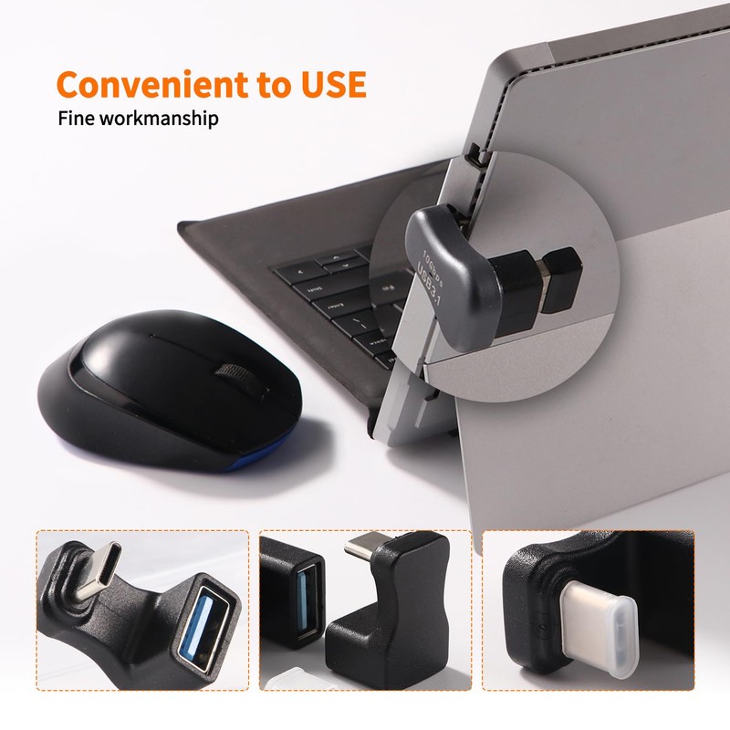KUOQIY 2 Pieces U-shaped USB C to USB A Adapter