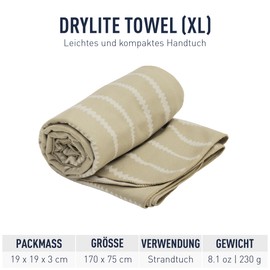 Sea to Summit - Drylite Towel Travel Towel XL - Microfibre Beach Towel - Super Soft & Velvety - Absorbent & Quick Drying - Hanger & Bag - Travel & Fitness - 75 x 150 cm - Desert Brown - 230 g