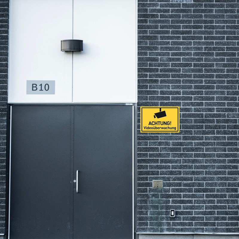 Achtung Videoüberwachung Sign (30 x 20 cm Plastic) - Warning