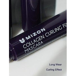 MIZON Máscara de Pestañas con Colágeno 6 ml - Rimel Coreano Alargador y Voluminizador - Cepillo Curvo para Rizado Natural y Larga Duración - Makeup K Beauty para Pestañas Definidas
