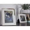 Frametigo Silver Plated White Mount Photo Frame - Fits Photo