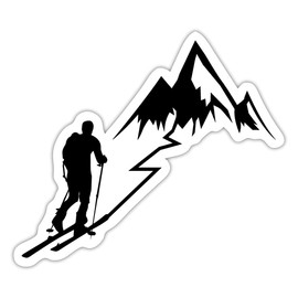 Spreadshirt Ski Toure Mountain Design Sticker 10 x 10 cm Matt White