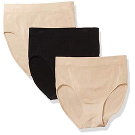 Wacoal womens Smooth Panty 3 Pack Briefs, Sand, Sand, Black, XX-Large US